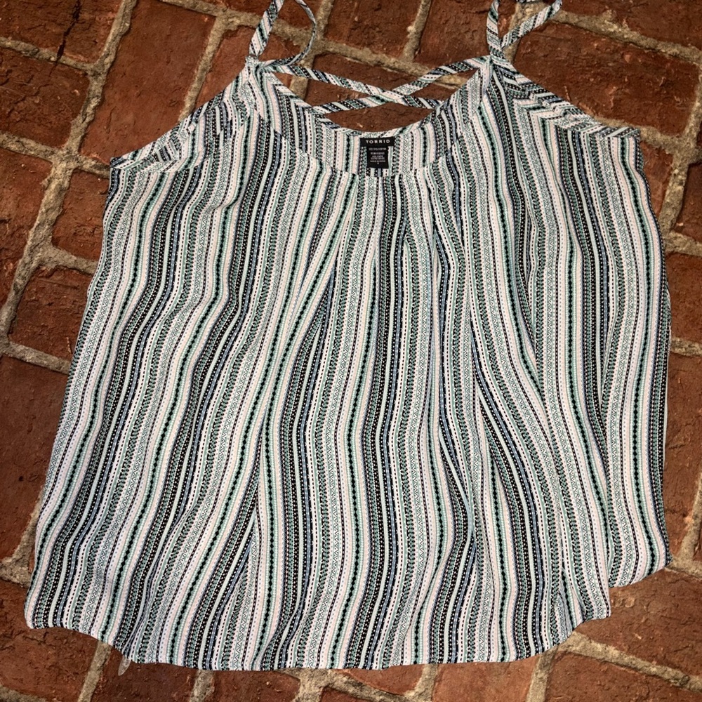 Torrid Striped Camisole with Black and White Pattern